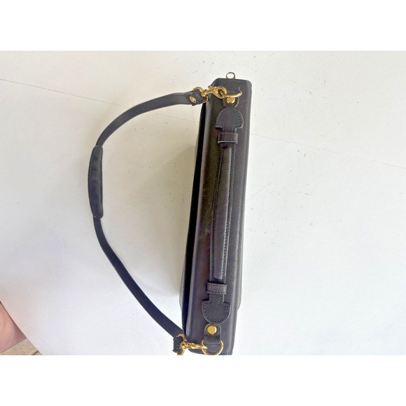 Vintage Georgetown Leather Design Satchel Briefcase Black Zipper - Picture 7 of 7